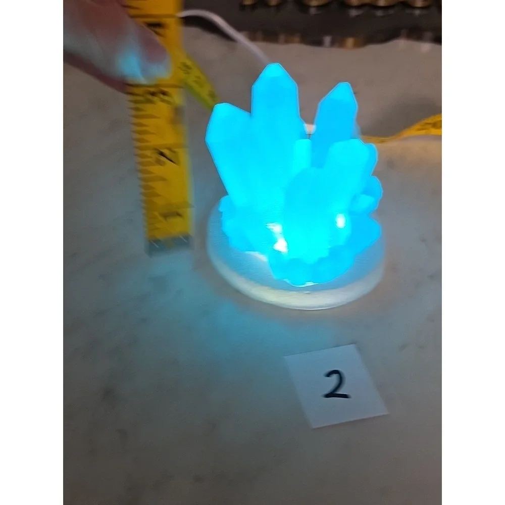 Handmade Resin Crystal LED Night Light – Glowing Crystal Cluster Lamp Home Decor